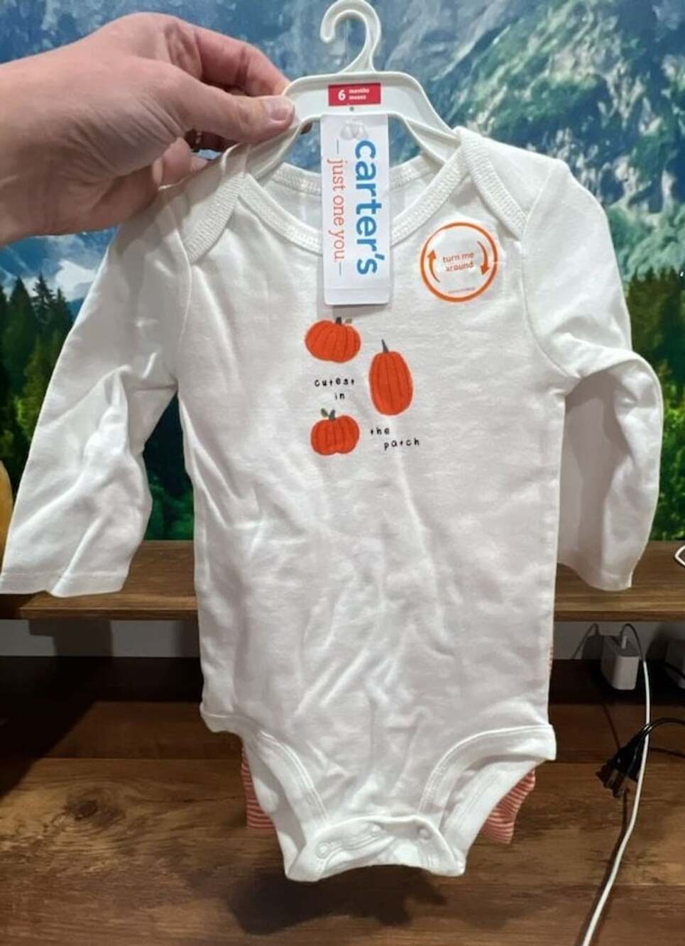 Carter's Just One You Cutest In The Patch Pumpkin Long Sleeve Bodysuit and Pants